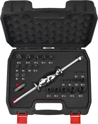 Miniatura 7 de Juego de martillos deslizantes de 24 piezas, extractor de pasadores – Quita bujes, rodamientos, pasadores, sellos y piezas congeladas con accesorios