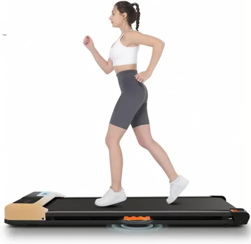 Miniatura 25 de ANCHEER Cinta de correr con inclinación del 12%/15%, almohadilla plegable con barra de asa, capacidad de 320-450 libras debajo del escritorio, Rojo