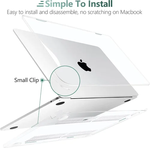 Miniatura 3 de TWOLSKOO Compatible con funda para MacBook Air M4 de 15 pulgadas versión 2025-2023 M4 A3241 M3 A3114 M2 A2941, carcasa rígida de plástico y Cristal