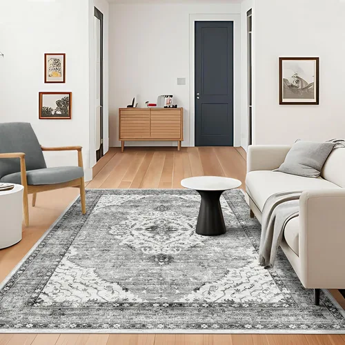 Miniatura 51 de Alfombras de área de 5 x 8 pies para dormitorio, alfombra lavable de 5 x 8, alfombra vintage grande, antideslizante, alfombra bohemia para sala