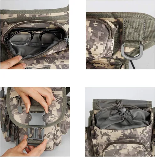 Miniatura 5 de Jueachy Bolsa de pierna caída para hombre, mochila táctica de detección de metales para muslos con bolsa para botella de agua