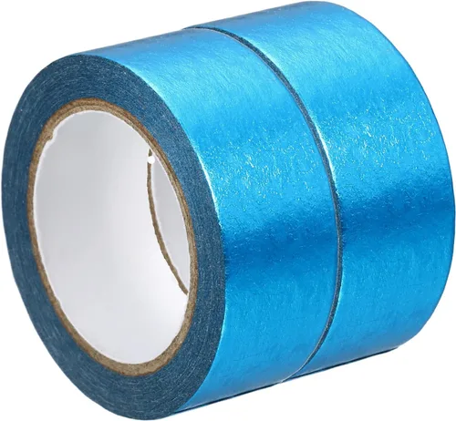 Miniatura 8 de PATIKIL Cinta Washi metálica de 0.591 in x 16.4 ft, 2 rollos de adhesivo autoadhesivo para decoración de manualidades, color plateado Plata