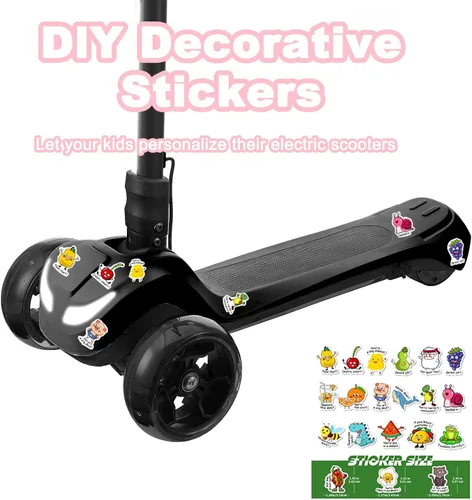 Miniatura 4 de Scooter eléctrico de 3 ruedas para niños de 3 a 8 años, pantalla LCD, luces coloridas, acelerador de pulgar confiable, 3 alturas ajustables