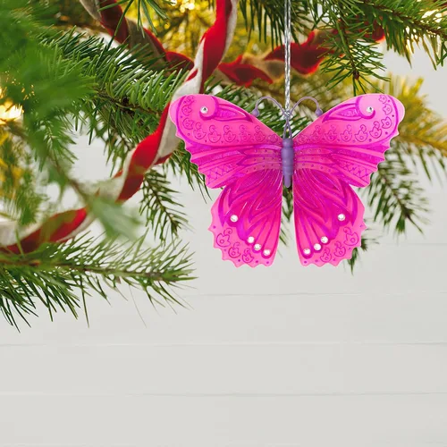 Miniatura 6 de Hallmark Keepsake Adorno de Navidad 2023, mariposas brillantes