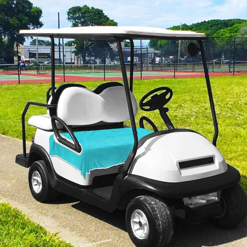 Miniatura 7 de YOKYHOM Fundas de asiento de carrito de golf para 2/4 plazas, manta de toalla de asiento de microfibra, mantiene los asientos frescos, limpios