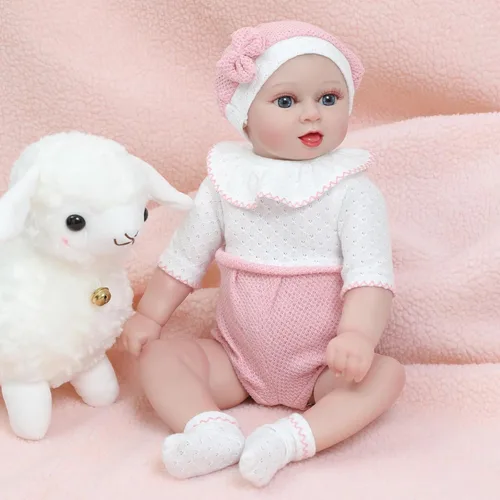 Miniatura 2 de Muñecas realistas de bebé Reborn – Cuerpo suave de vinilo de 17 pulgadas, muñecas realistas recién nacidas, regalo para niños a partir de 3 años