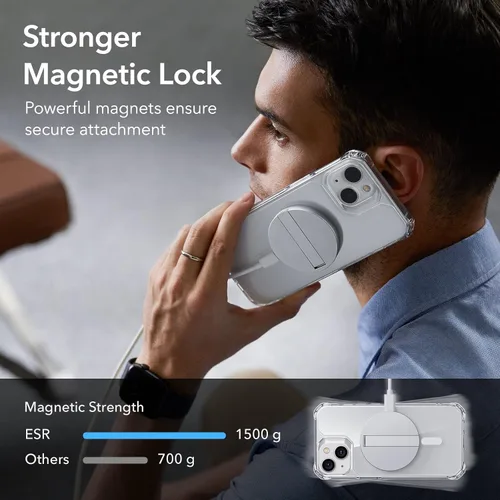 Miniatura 4 de ESR Funda para iPhone 14/13, compatible con MagSafe, protección de grado militar, esquinas que absorben los golpes, resistente a los arañazos, parte
