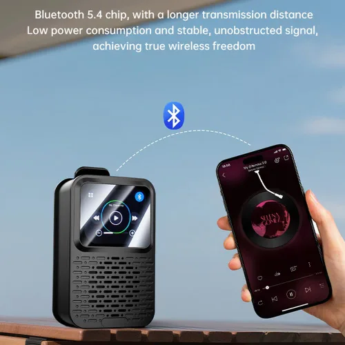 Miniatura 2 de Altavoz Bluetooth portátil con pantalla táctil LED, unidad de sonido de 1.575 in, pantalla multifunción, IPX5 impermeable, Bluetooth 5.4, altavoz