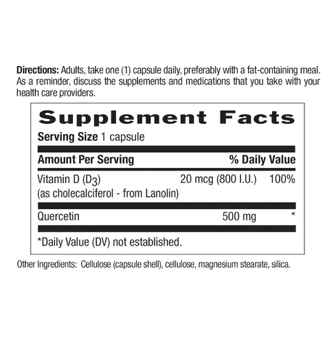 Miniatura 3 de Country Life Cápsulas de quercetina de 500 mg con vitamina D3 800 UI – Suplemento de apoyo inmunológico para adultos – Potenciadores inmunológicos