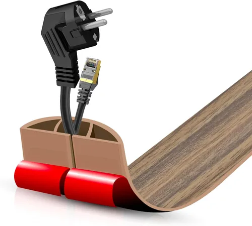 Miniatura 14 de Cubierta autoadhesiva para cables de suelo, gestión de cables de 3.3 pies, protector de tira de extensión para cables, evita tropiezos de cables