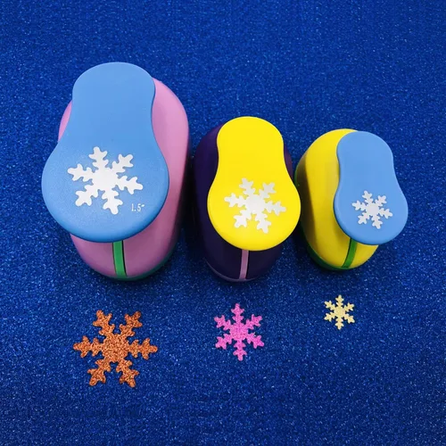Juego de 3 piezas de copo de nieve (5/8 pulgadas + 1 pulgada + 1.5 pulgadas) Juego de ponche de copo de nieve para manualidades, álbumes de