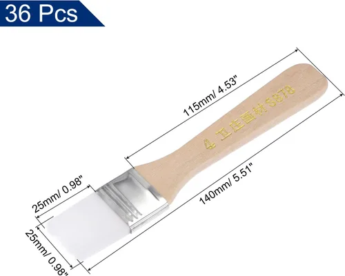Miniatura 2 de uxcell 36 pinceles de pintura de 5.5 pulgadas de ancho con cerdas de nailon suave con mango de madera para pared, gabinetes, cercas blancas