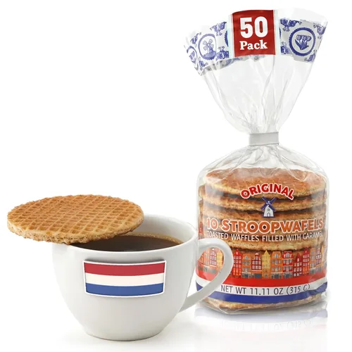 Miniatura 9 de Le Chic Patissier 30 Stroopwafels de caramelo y vainilla tostados suaves paquete de 3 (11.11 onzas cada uno) Receta original de gofres de caramelo