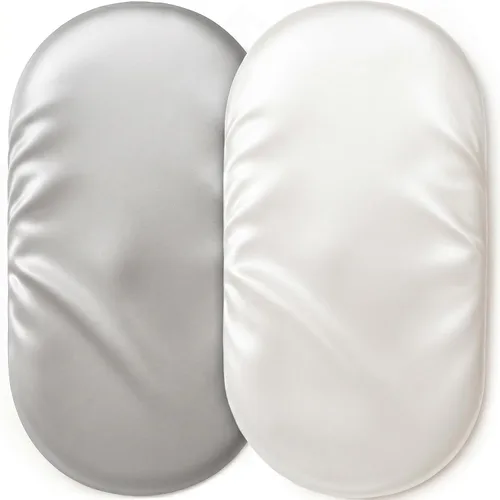 Miniatura 30 de Pro Goleem Sábanas de satén ajustables para Pack n Play, ideales para el cabello del bebé, sensación de seda suave, 27 x 39 pulgadas, sábana Negro