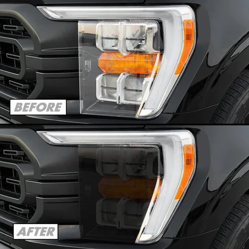 SlickMod Tinte de humo de vinilo precortado para faros Ford F150 2021-2023 (20% humo oscuro, 2. corte de faros) (SM-FOR-F15-2123-HL)