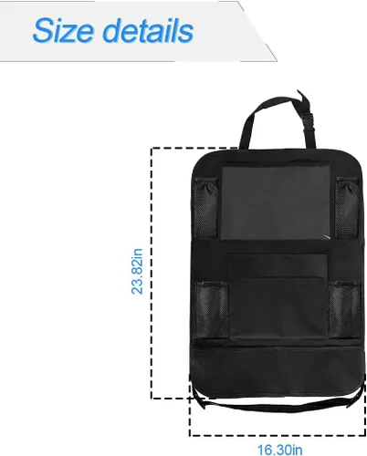 Miniatura 2 de Organizador de respaldo de asiento de automóvil, impermeable y duradero con soporte de mesa de 10 pulgadas, 9 bolsillos de almacenamiento