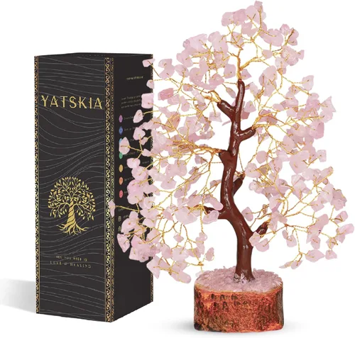 Miniatura 12 de YATSKIA - Árbol de cristal turquesa Feng Shui, alambre, bonsái Buhha, estatua reiki, Chakra curativo energía positiva, buena suerte dinero regalos