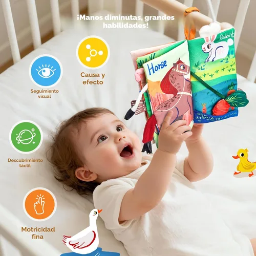 Miniatura 6 de JoyCat Farm Libros de Juguetes para Bebés de 0 a 6 Meses, Libro de Tela para Sentarse y Tocar y Sentir para Bebés de 0 a 3 a 6 a 12 a 18 Meses