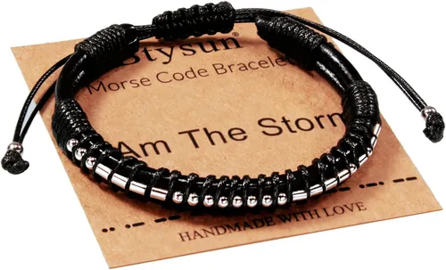 Miniatura 68 de Regalos inspiradores para hombres, pulseras con código morse, pulseras para hombre, regalos de graduación para él, Día del Padre, pulsera de cuero