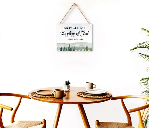 Miniatura 4 de Decoración inspiradora Do It All for the Glory of God 1 Corinthians 10:31, regalos cristianos, versículo bíblico, arte de pared, letrero colgante