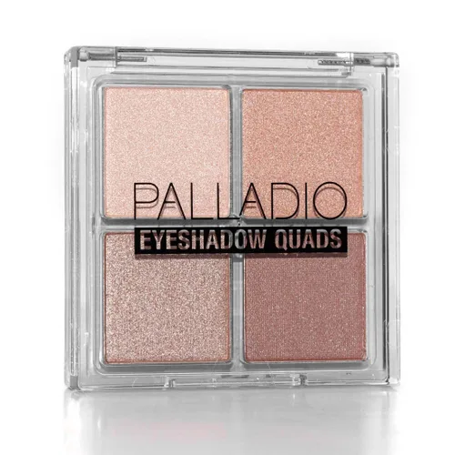 Palladio Sombra de ojos cuádriceps, aterciopelada pigmentada mate mezclable, acabados metálicos y brillantes, fórmula cremosa, paleta de sombra de