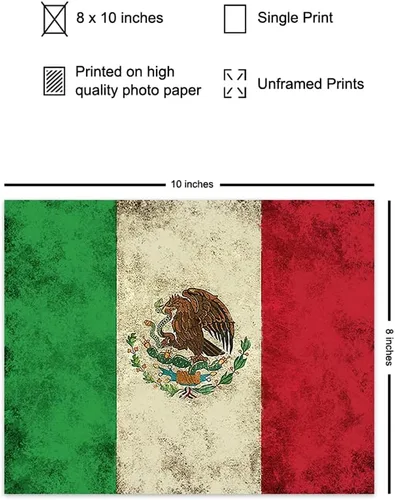 Miniatura 2 de Arte de pared con la bandera mexicana de México, regalos de bandera mexicana, decoración de bandera para cuartos, mural regalos mapa, decoración