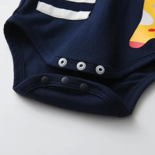Miniatura 68 de Conjunto de 3 piezas de ropa de bebé recién nacido con estampado de manga larga + pantalones + sombrero