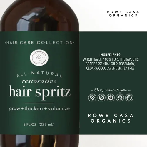 Miniatura 2 de Rowe Casa Organics Spritz reparador natural para el cabello con hamamelis y aceites esenciales terapéuticos, voluminizador de cabello hecho a mano