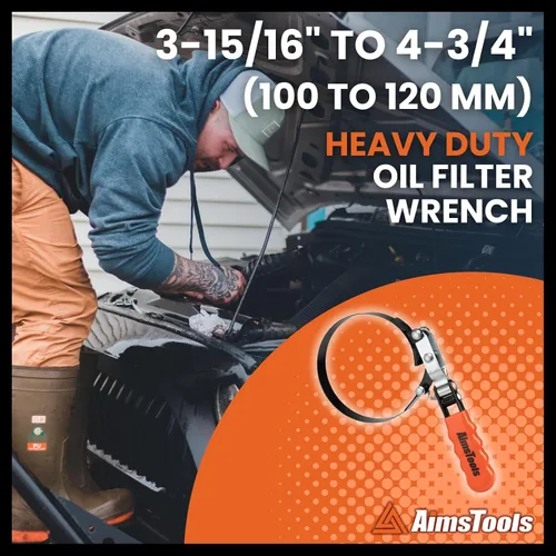Miniatura 3 de 3005 Llave giratoria universal para filtro de aceite automotriz, 3 15/16 pulgadas a 4 3/4 pulgadas (3.937 in a 4.724 in) para herramientas
