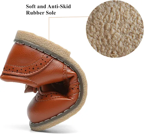 Miniatura 4 de DADAWEN - Zapatos de vestir para niña con cordones para uniforme de Oxford, cómodos, mocasines (niños pequeños)
