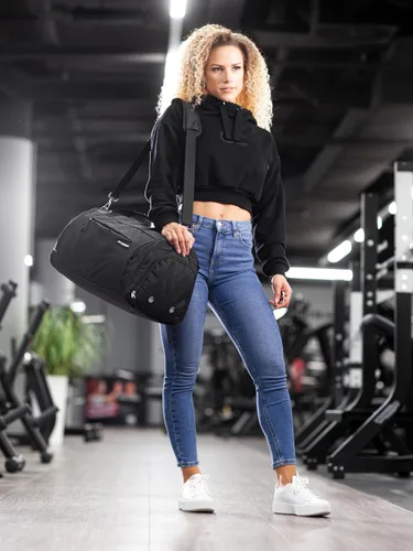 Miniatura 5 de Fitgriff Bolsa de gimnasio para hombres y mujeres con compartimento para zapatos y artículos húmedos, bolsa de lona para viajes, deportes, fitness