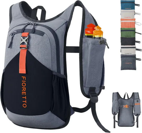 Miniatura 10 de FIORETTO Mochila de 10L para senderismo para mujeres y hombres, mini mochila plegable, ligera, mochila pequeña de día para camping, viaje, al aire
