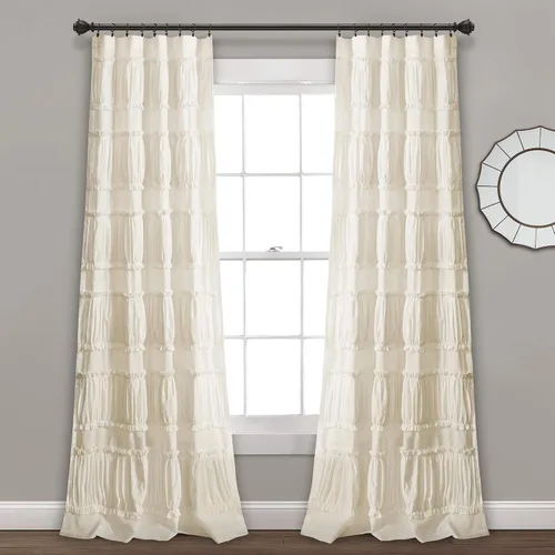 Miniatura 10 de Lush Decor Nova Ruffle - Par de paneles de cortinas con volantes para ventana, 42"A x 84"L, gris