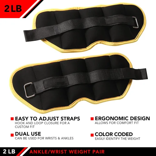 Miniatura 3 de JFIT Pesas de tobillo ajustables - Par de pesas de tobillo con 10 opciones de peso y paquete - de 0.5 a 10 libras cada una, juego de 2, correas