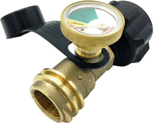 Gauge Master Premium medidor de gas de propano, adaptador cilíndrico de indicador del nivel de gas, apto para todas las parrillas para asado, cámper