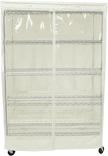 Miniatura 9 de Formosa - Funda de alambre frontal transparente de alta calidad, color blanco hueso, solución de almacenamiento resistente para estantes de alambre