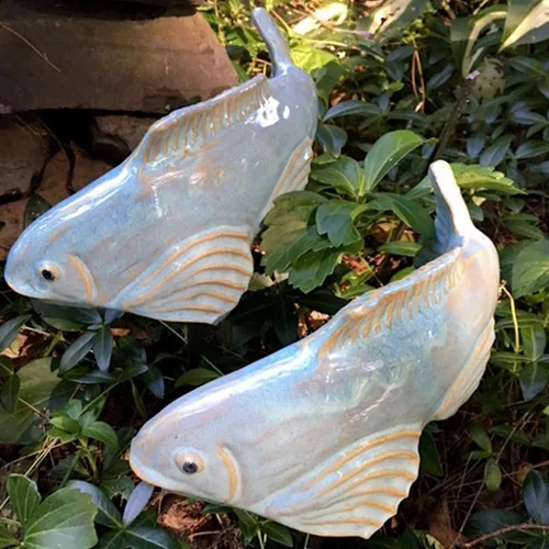 Miniatura 7 de Koi Fish Decor Garden: 3 piezas de escultura de pez Koi de resina, estatua de peces de jardín con estaca, para exteriores, patio, césped, estanque