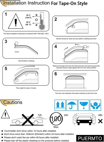 Miniatura 5 de Deflector de viento para ventana lateral, bonito juego de protectores de lluvia con cinta para el canal exterior, visera de ventana para Honda Civic