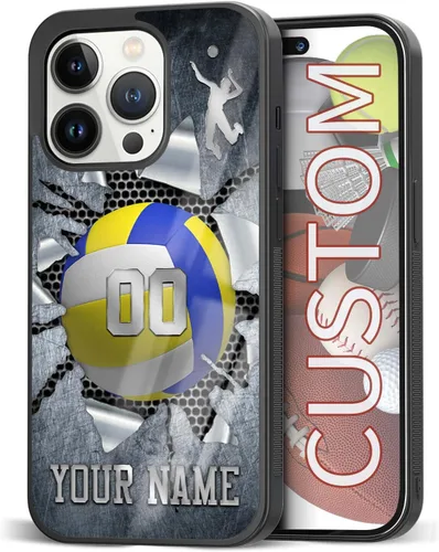 Miniatura 30 de Fundas de teléfono personalizadas con nombre, diseño vintage con textura de metal para iPhone 6, 7, 8, 11, 12, 13, 14, 15, 16, 17 Pro Max Plus Mini
