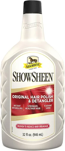 Absorbine ShowSheen Abrillantador y Desenredante para el Cabello Botella de Repuesto de 32oz, Pelaje de Caballo y Perro, Crin y Cola, Desenredado