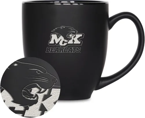 Miniatura 54 de Rico Industries - Taza de cerámica mate negra con grabado láser estándar de 15oz para NCAA (escuelas T & U) - Para bebidas calientes o frías