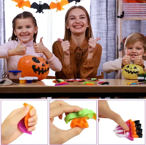 Miniatura 4 de Paquete de 24 mini juguetes sensoriales antiestrés de Halloween para niños y niñas, regalos de fiesta de Halloween, bolsas de golosinas
