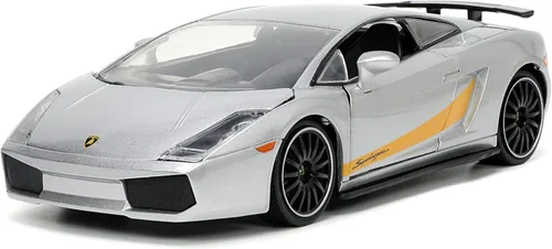 Jada Toys Hyper-Spec 1:24 Lamborghini Gallardo Superleggera - Coche fundido a presión, color plateado, juguetes para niños y adultos