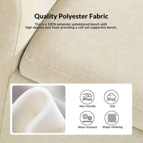 Miniatura 4 de EcoHarbor Otomán de Almacenamiento Moderno para Dormitorio, Banco de Pie de Cama con Cojines Decorativos y Brazos, Taburete Reposapiés para Sala