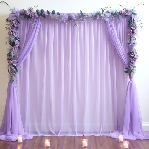 Miniatura 10 de Cortina de telón de fondo de tul azul bebé de 10 x 10 pies para fiestas, cortinas de fondo transparentes para bodas, baby shower, baby shower