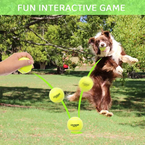 Miniatura 3 de Pelotas de tenis para perros, paquete de 12 unidades, juguetes interactivos chirriantes para entrenamiento, ejercicio, juego en interiores