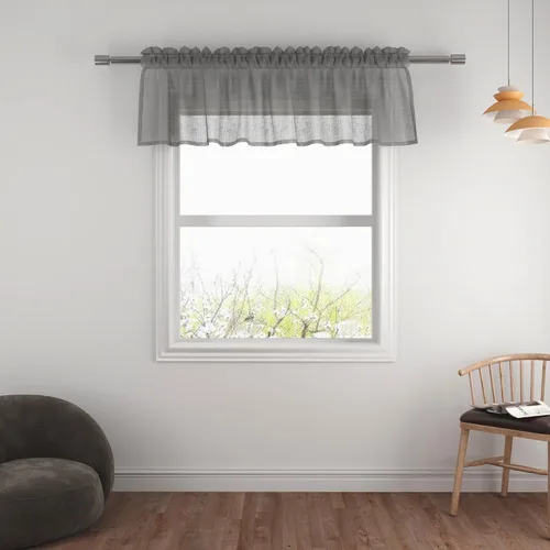 Miniatura 33 de UPOPO Paneles de Cortina Beige Pequeños Cortinas Transparentes de Gasa de 16 Pulgadas de Largo Cortinas de Cocina de Voile con Textura de Lino