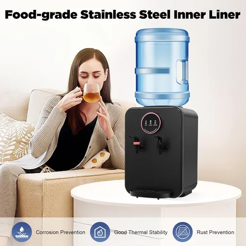 Miniatura 2 de Dispensador de agua de encimera de carga superior de 110 V, mini dispensador de enfriador de agua con agua fría caliente y temperatura ambiente