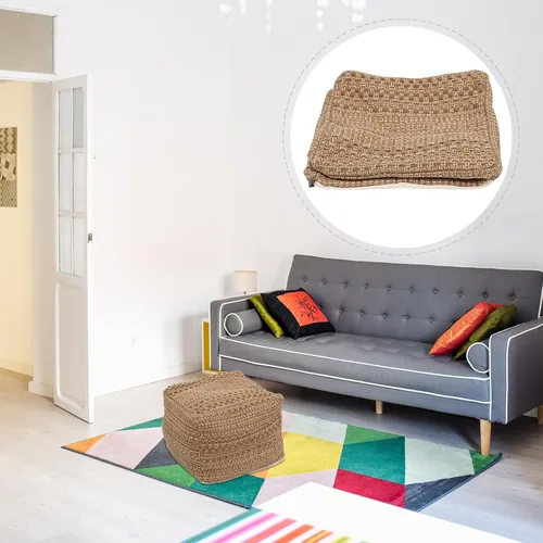 Miniatura 2 de UPKOCH Funda de cojín gruesa de lino y algodón para silla, 15.74 x 15.74 x 10.62 pulgadas, estilo japonés, funda para asiento otomano, sin relleno