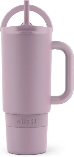 Miniatura 21 de Ello Port - Vaso de 40 onzas con asa de transporte y asa integrada, botella de agua reutilizable de acero inoxidable aislada al vacío, taza de viaje